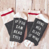 If You Can Read This Bring Me A Glass Of Wine Socks