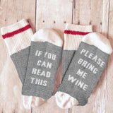 If You Can Read This Bring Me A Glass Of Wine Socks